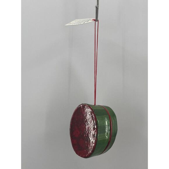 Vintage WheatStraw SANTA CHRISTMAS BOX Ornament Handcrafted Art Decor - Picture 8 of 9